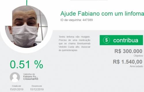Dr. Fabiano Fouletto está no tratamento de um linfoma