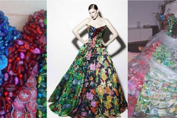 Proposta é o desenvolvimento do protótipo de um look Luxo do Lixo, vestuário composto para passarela com materiais alternativos