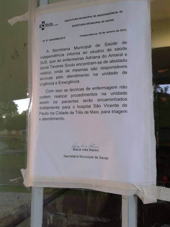 População deixa de ser atendida e reclama a falta de médico e enfermeiras