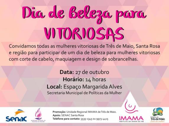 Evento integra a programação do Outubro Rosa