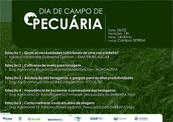 Evento ocorre em 26 de maio, com início às 14h30min, no Campus da instituição