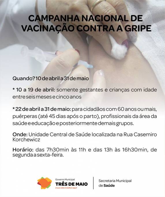 Inicialmente imunização será voltada somente para gestantes e crianças, sendo aberto, posteriormente, aos demais grupos