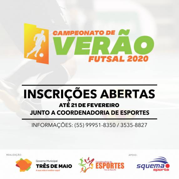 Inscrições podem ser realizadas até dia 21 de fevereiro