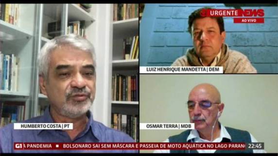 Ex-ministro da Saúde do governo Jair Bolsonaro divergiu de Osmar Terra, que comandou o Ministério da Cidadania na atual gestão, sobre a eficácia da quarentena para conter o avanço da doença. Ao lado do senador Humberto Costa, os dois participaram do GloboNews Debate