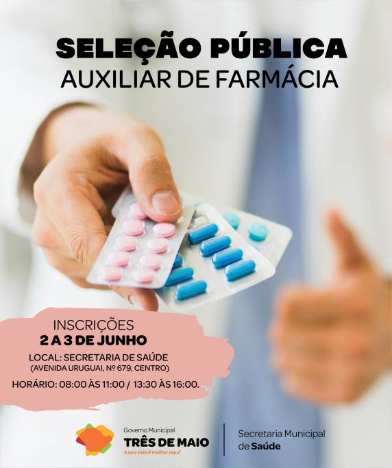 Inscrições deverão ser realizadas dia 2 e 3 de junho