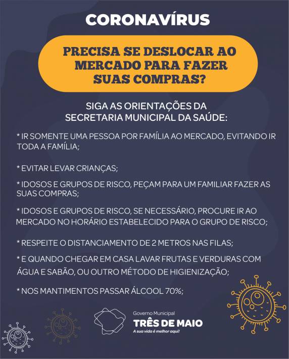 Orientações para população que necessita se deslocar aos mercados do município
