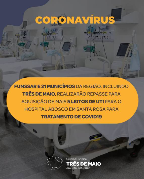 Três de Maio fará o repasse de R$15.771,00 mensais permanecendo o contrato vigente por período de 3 meses