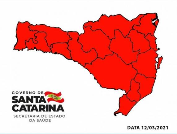 Matriz de Risco criada pelo governo estadual para acompanhar a propagação do novo coronavírus sinaliza as regiões no pior nível da pandemia mais uma vez