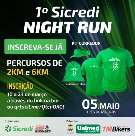 Inscrições para a corrida noturna iniciam dia 10 de março