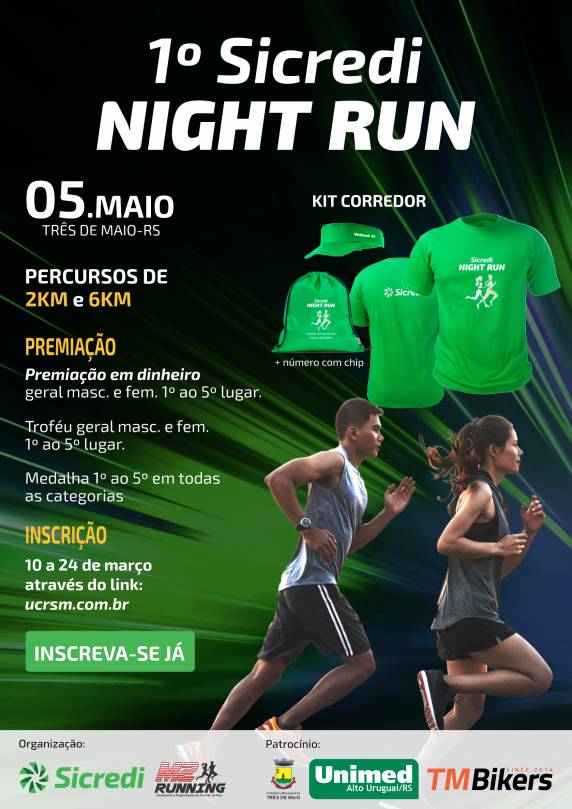 Inscrições para a corrida noturna iniciam dia 10 de março