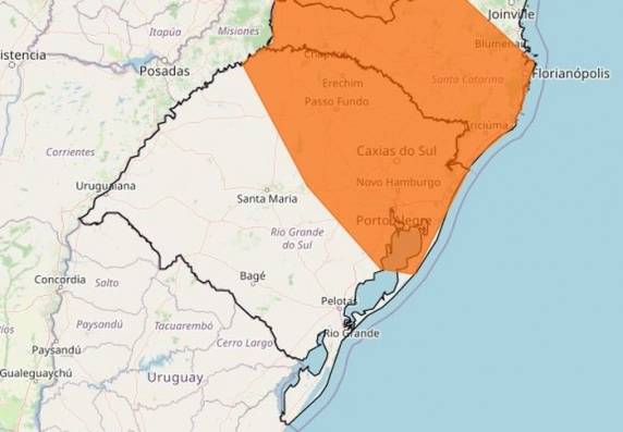 Há alerta de tempestade para o norte e nordeste do RS nesta segunda-feira (17)