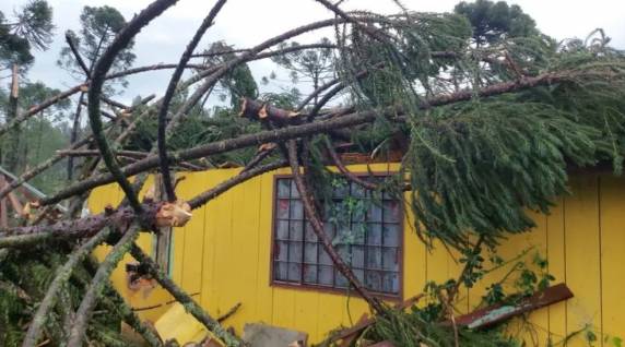 Prefeitura de Canoinhas, onde o registro foi feito, decretou situação de emergência por causa da chuva volumosa. Há previsão de novas ocorrências.