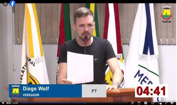 O caso ocorreu na Sessão Legislativa do dia 02 de outubro