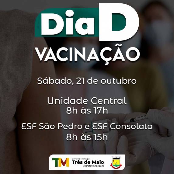 O Dia D de Vacinação é voltado para o público de 0 a 15 anos