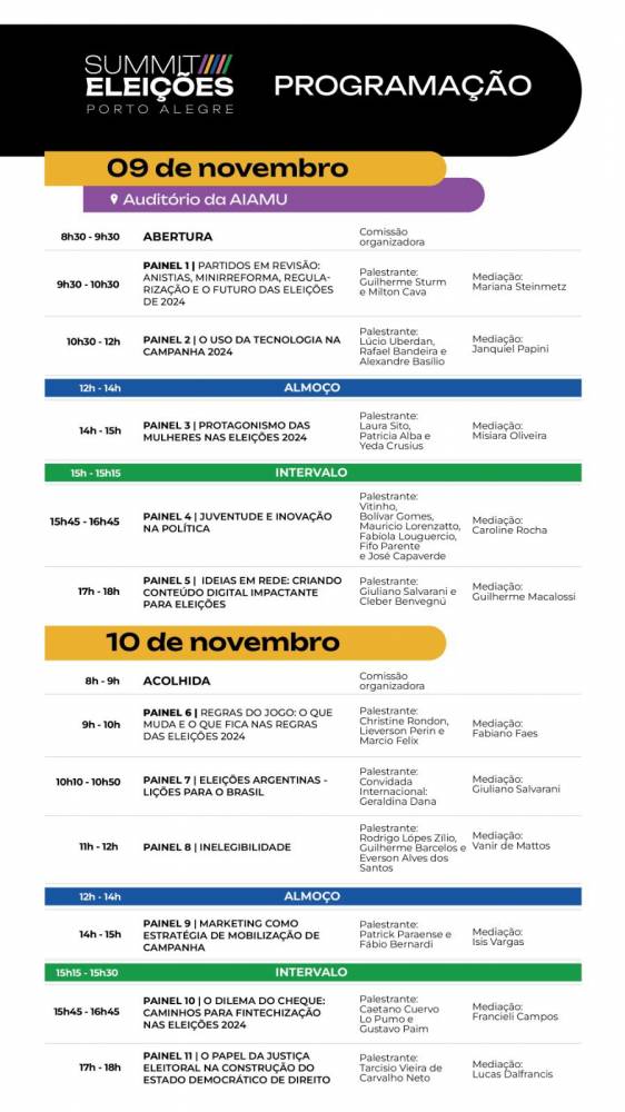 Capital gaúcha será palco de debates sobre as principais tendências do mundo eleitoral; ex-ministro do TSE, desembargadores, advogados, contadores, políticos, consultores e até uma convidada da Argentina já estão confirmados no evento