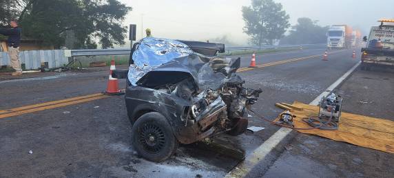 O acidente foi registrado por volta das 5h20min, deste domingo (10) no Km 227 da Br 386, na localidade de Rincão dos Coelhos.