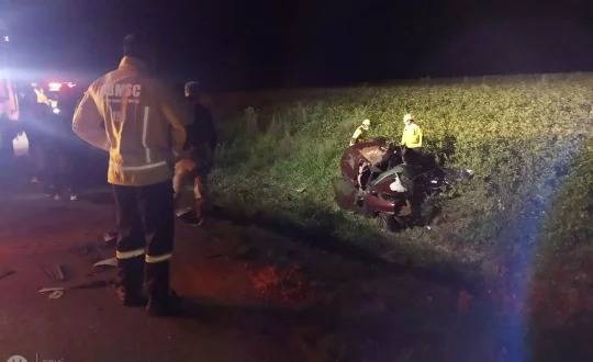 O incidente ocorreu na BR-470, neste domingo (31), por volta das 19h30
