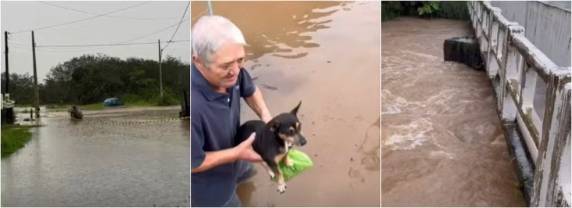 Dois municípios decretaram situação de emergência por conta dos estragos. Mau tempo se concentra no sul catarinense, que faz divisa com o Rio Grande do Sul.