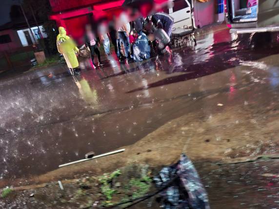 Chovia forte no momento que ocorreu o sinistro de trânsito