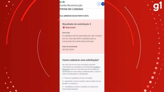 Governo federal admitiu o erro. Casa de Geremias Izaias Porto Costa ficou debaixo d'água por 30 dias, perdeu tudo e tenta há dois meses obter o benefício que vai ser usado para recomeçar.