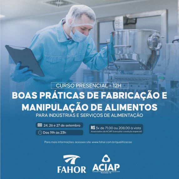 O curso, com carga horária de 12 horas, será realizado nos dias 24, 26 e 27 de setembro, das 19h às 23h, no Campus Arnoldo Schneider.