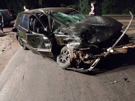 O acidente ocorreu no trevo de entroncamento da RS-344 com a RSC-472