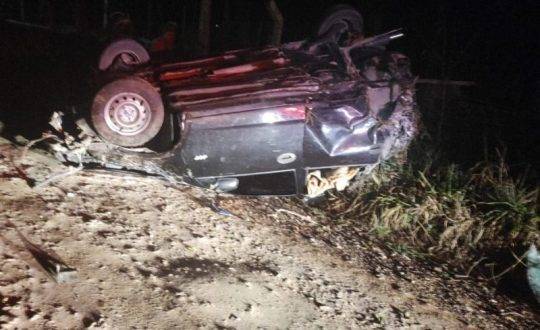 Acidente aconteceu na SC-477 na noite deste domingo (25)