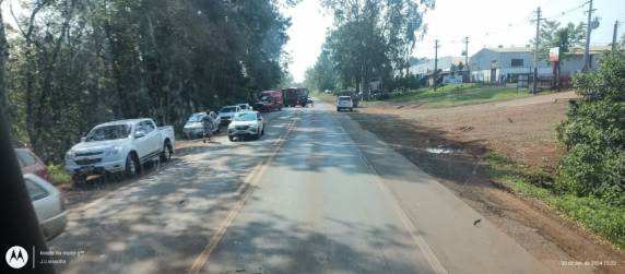 O acidente ocorreu na tarde desta segunda-feira próximo ao posto do Grupo Rodoviário