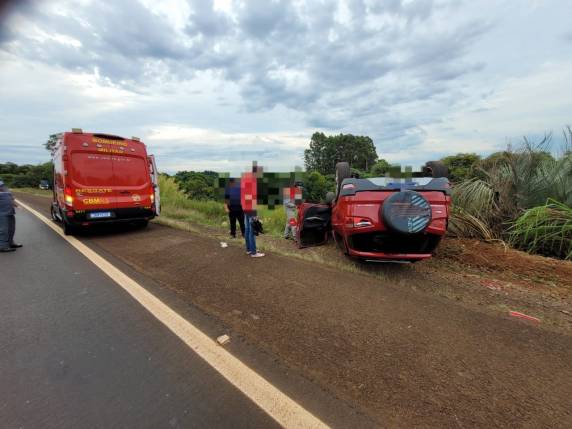 O acidente ocorreu próximo ao trevo da localidade de Bela Vista