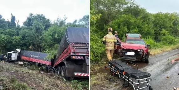 O CRBM de Palmeira das Missões orientou o trânsito no local. Chovia no momento do acidente.