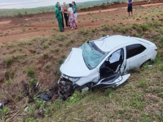O acidente envolveu um Fiat Palio, com placas de Cruz Alta, e um Toyota Corolla, emplacado em Soledade.