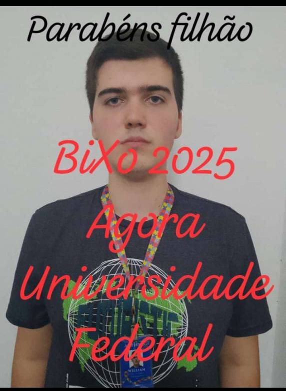 William vai ingressar no Curso de Arquitetura e Urbanismo, em 1º lugar