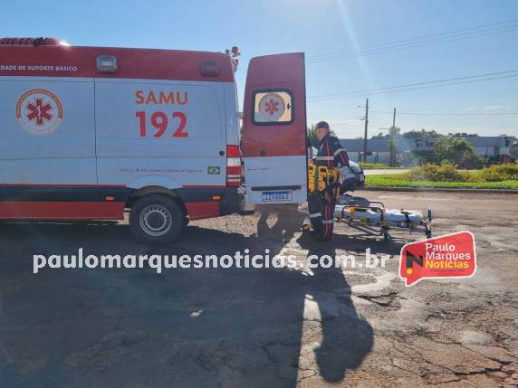 Colisão envolveu uma moto Biz e um automóvel Sandero