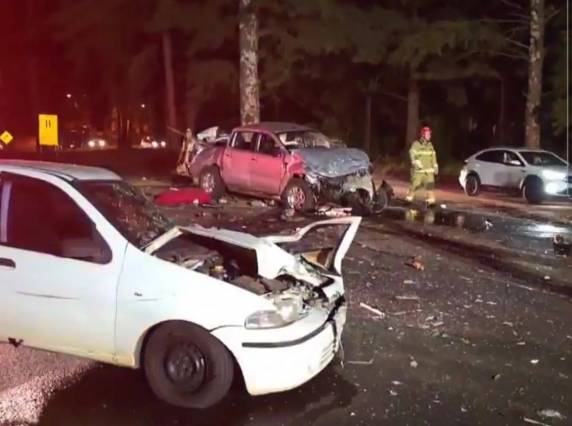 O acidente ocorreu nas proximidades da entrada do Parque de Eventos Nadir Peruffo
