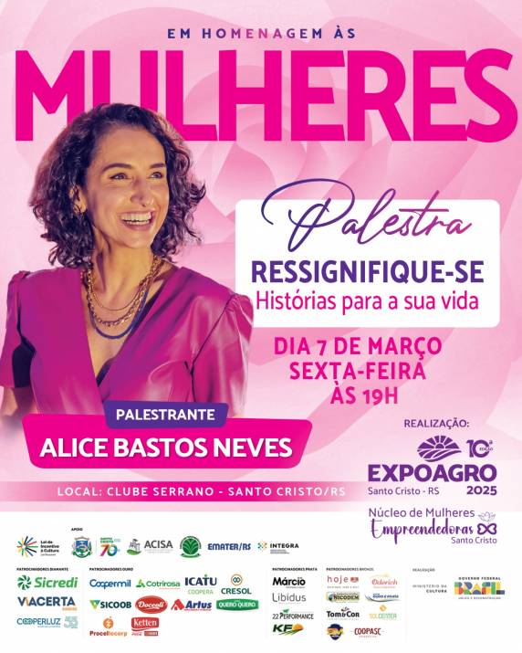O evento, realizado pela EXPOAGRO, em parceria com o Núcleo de Mulheres Empreendedoras de Santo Cristo, ocorre na noite da sexta-feira (7)