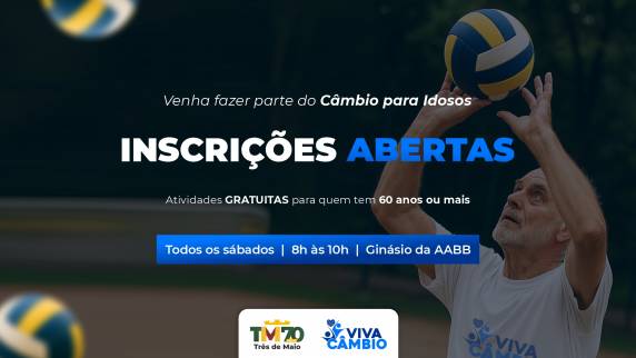 Os encontros acontecerão todos os sábados, das 8h às 10h, no ginásio da AABB
