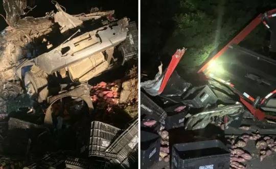 Acidente ocorreu na madrugada desta quinta-feira (22) em Ponte Alta, na Serra catarinense