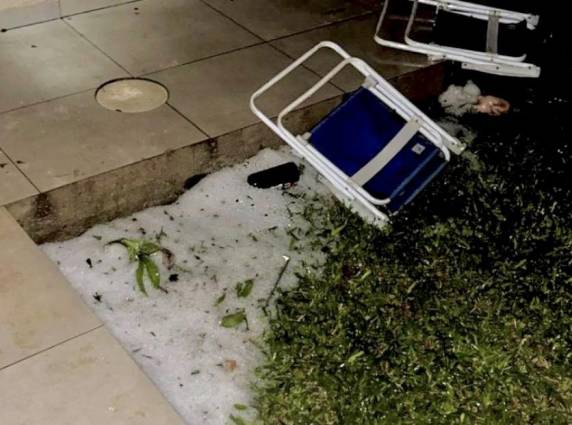 Em Horizontina, além da precipitação intensa, houve alagamentos em alguns bairros da cidade.