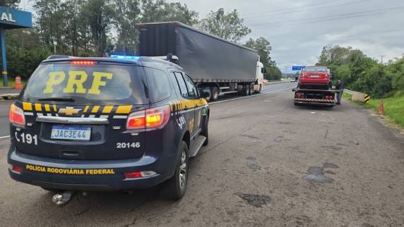 A ação policiai foi de uma guarnição da PRF na BR-386 em Montenegro