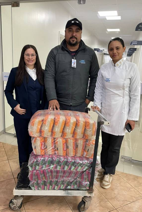 Ao todo, serão 150kg de arroz e 62 kg de feijão destinados todos os meses para o Hospital.
