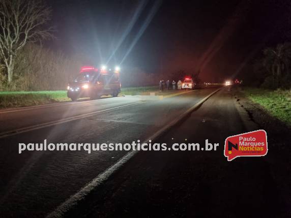 O condutor do veículo que atingiu a vítima não parou no local.