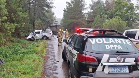 Ocorrência foi registrada neste sábado no km 156 da RSC-453