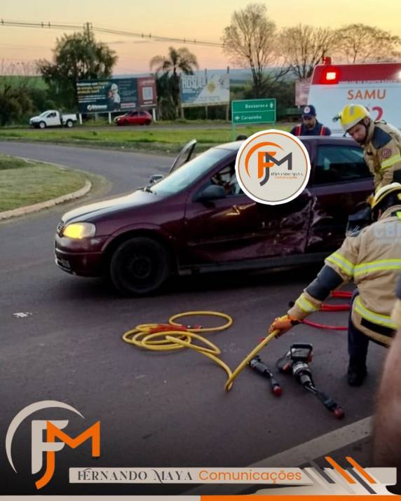 Acidente envolveu dois veículos na BR-285, no entroncamento com a ERS-168