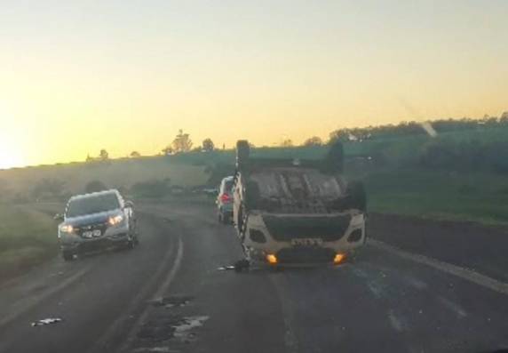 Motorista saiu ileso após acidente na RS-305, próximo a Esquina Tunas