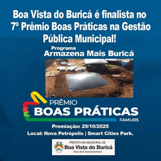 Projeto ''Armazena Mais, Buricá'' é reconhecido pela FAMURS por incentivar a sustentabilidade e o uso racional da água no meio rural
