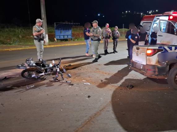 Condutor da motocicleta foi socorrido e encaminhado ao Hospital de Clínicas