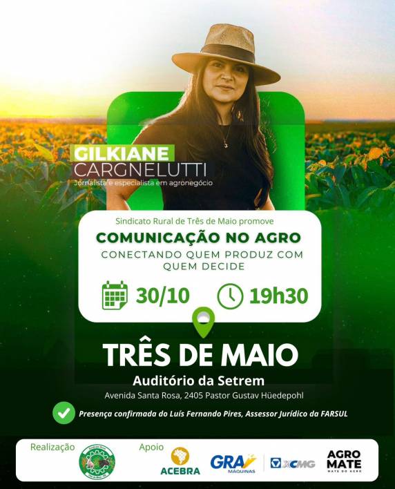 Evento reunirá produtores e lideranças do setor no auditório da Setrem, promovendo troca de experiências e fortalecimento do agronegócio.