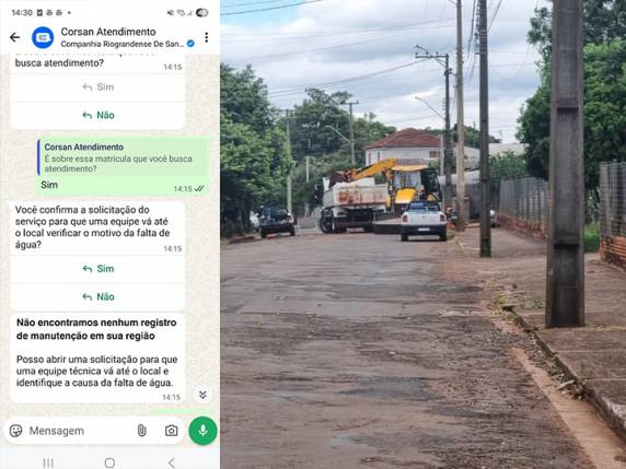 Bairro Oriental está sem abastecimento desde a manhã deste domingo; empresa nega ocorrência, mas equipe realiza reparo na região
