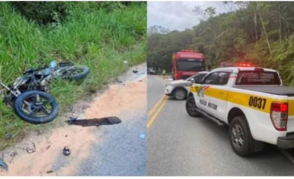 Jovens que estavam na motocicleta morreram no local; casal que ocupava o carro recusou atendimento hospitalar