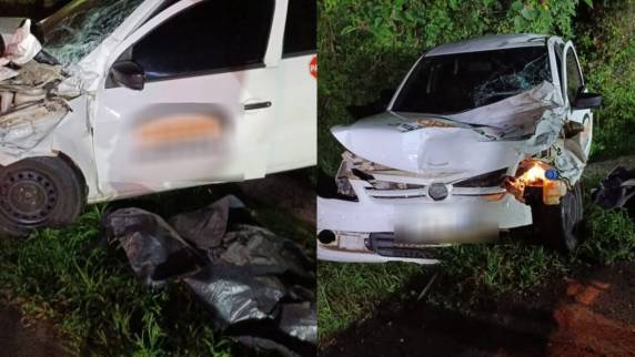 Vítima de 56 anos foi encontrada sem vida; bombeiros utilizaram técnicas de desencarceramento